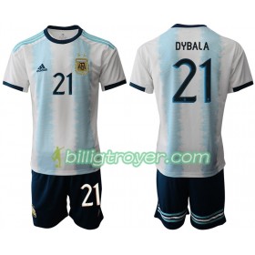 Billige Fotballdrakter Argentina DYBALA 21 Barn Hjemmedraktsett Copa América 2019 Kortermet